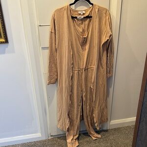 Comfy and stylish beige 2 piece jumpsuit/cardigan lounge set